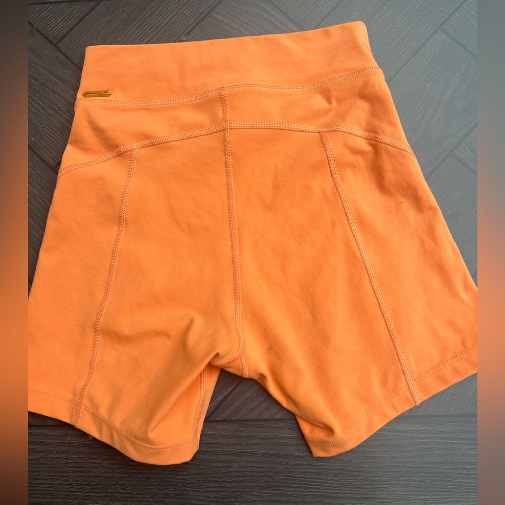 L*Space orange bike shorts, high-waisted, V front, size Med - Picture 7 of 8